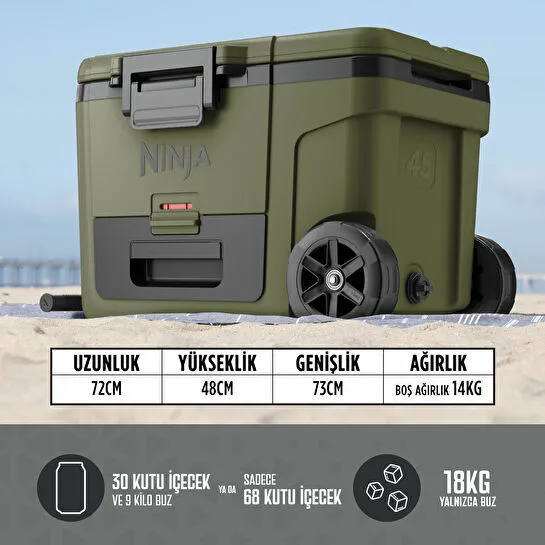 Ninja FrostVault Tekerlekli Cooler 42 Litre Haki