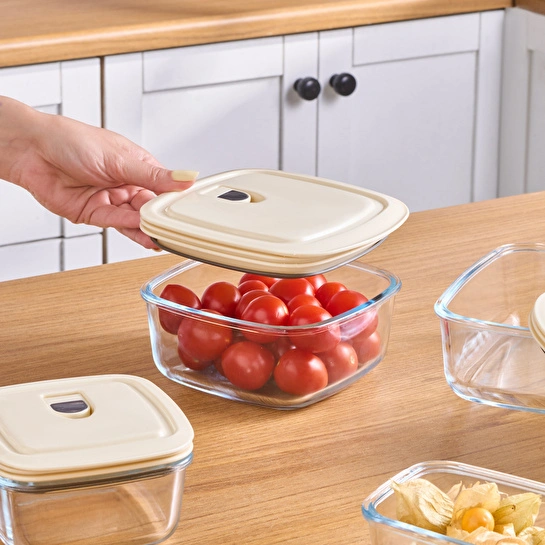 Karaca Cream 6'lı Şeffaf Saklama Kabı Set