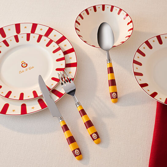 Karaca x Galatasaray 18 Parça 6 Kişilik Çatal Kaşık Bıçak Takımı