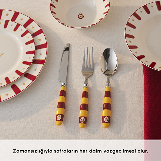Karaca x Galatasaray Lisanslı 18 Parça 6 Kişilik Çatal Kaşık Bıçak Takımı