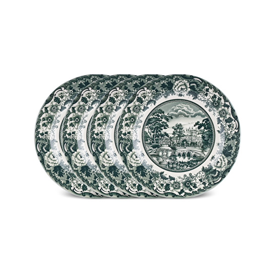 Karaca Old Town 4 Parça Pasta Takımı Yeşil 21 cm