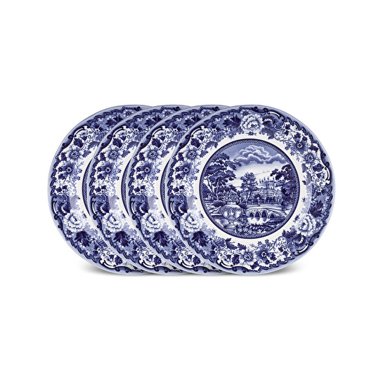 Karaca Old Town 4 Parça Pasta Takımı Mavi 21 cm