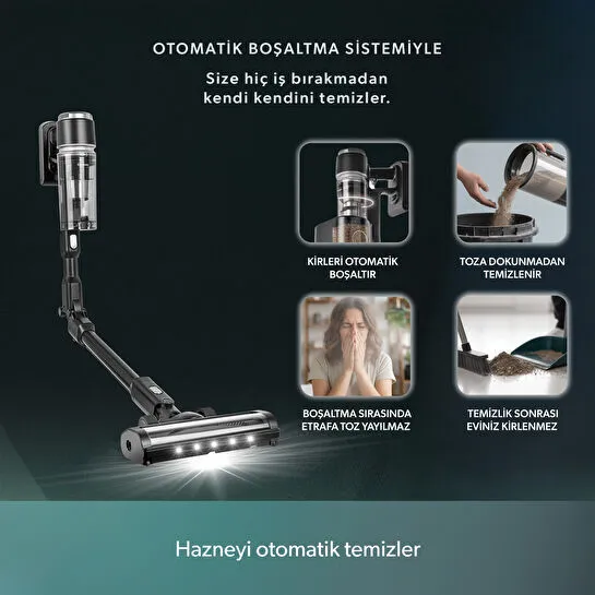 Homend Dustrider Pro 1270H Toz İstasyonlu Ergonomik Dikey Süpürge Siyah