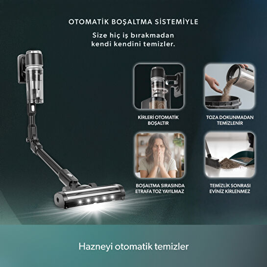 Homend Dustrider Pro 1270H Toz İstasyonlu Ergonomik Dikey Süpürge Siyah