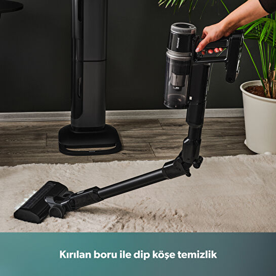 Homend Dustrider Pro 1270H Toz İstasyonlu Ergonomik Dikey Süpürge Siyah
