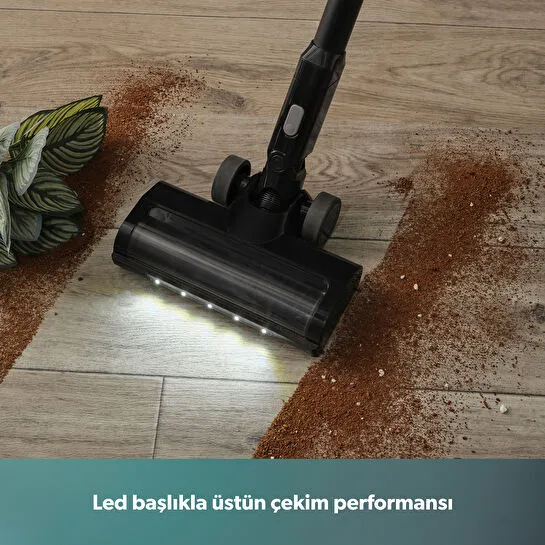 Homend Dustrider Pro 1270H Toz İstasyonlu Ergonomik Dikey Süpürge Siyah