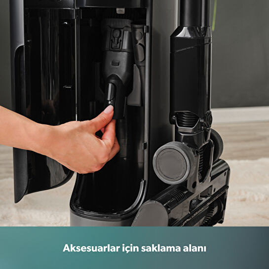 Homend Dustrider Pro 1270H Toz İstasyonlu Ergonomik Dikey Süpürge Siyah