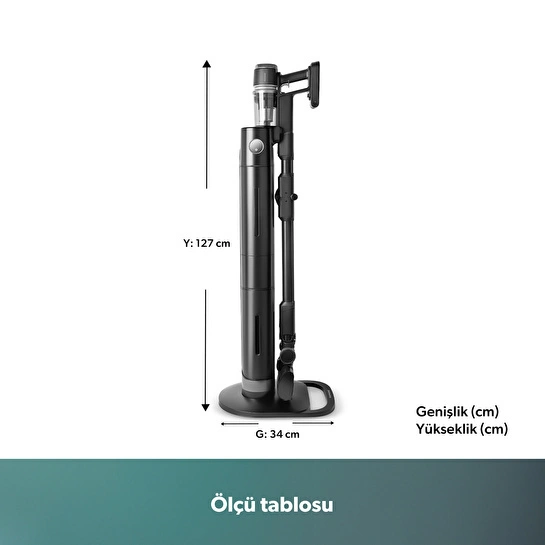 Homend Dustrider Pro 1270H Toz İstasyonlu Ergonomik Dikey Süpürge Siyah