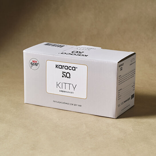 Karaca New Year Yılbaşı Kitty 2 Kişilik Kupa Seti