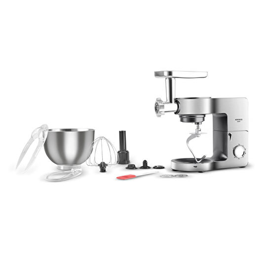 Karaca Multichef Ultra Inox Kıyma Çekme/Sucuk-Sosis/İçli Köfte Aparatlı Hamur Yoğurma Makinesi 2000W 8L