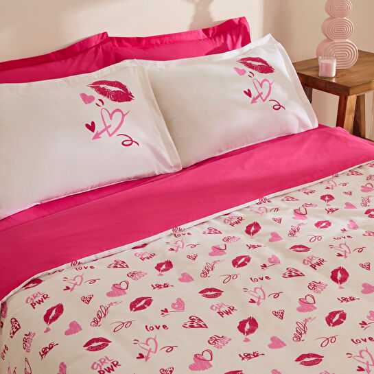 Karaca Home Luvio %100 Pamuk Çift Kişilik Nevresim Takımı Pembe