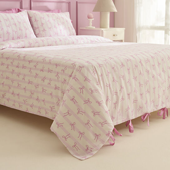 Karaca Home Ribelle %100 Pamuk Tek Kişilik Nevresim Takımı Pembe