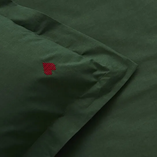 Karaca Home Amour Mio %100 Pamuk Çift Kişilik Nakışlı Nevresim Takımı Koyu Yeşil