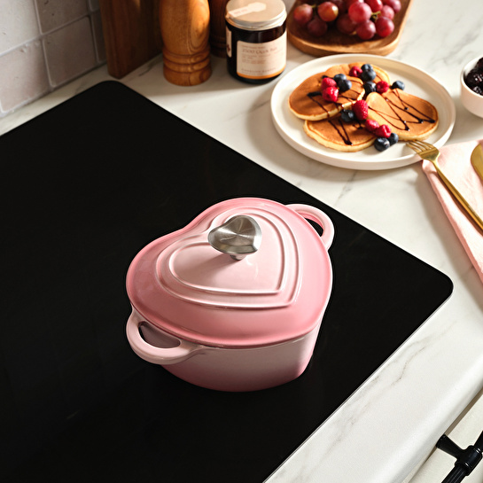 Karaca Love Emayeli Demir Döküm Tencere 16 cm