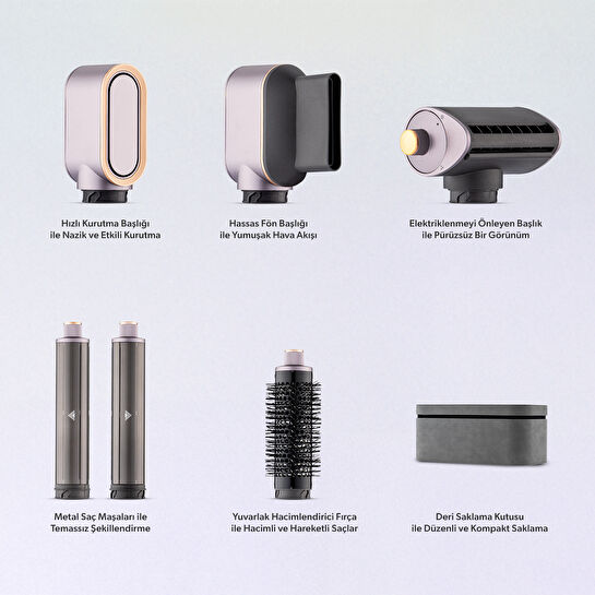 Homend Hairmony 4606h Plus Saç Kurutma ve Şekillendirme Seti Mor