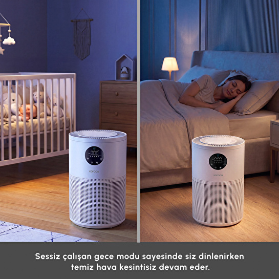 Karaca Oksijen Plus S1 Compact Hava Temizleyici HEPA Filtreli (True HEPA / H13) ve Akıllı Lazer Sensörlü Matte White