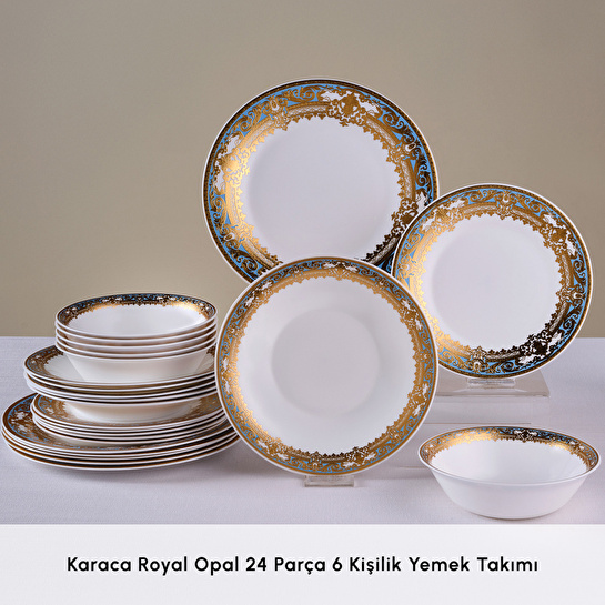 Karaca Royal Opal 24 Parça 6 Kişilik Yemek Takımı