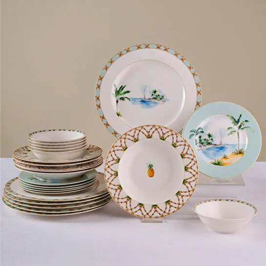 Karaca Forever Bone Tropical 24 Parça 6 Kişilik Yemek Takımı