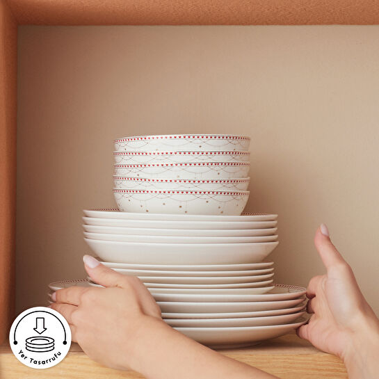 Karaca Elegance Bone Festival 24 Parça 6 Kişilik Yemek Takımı