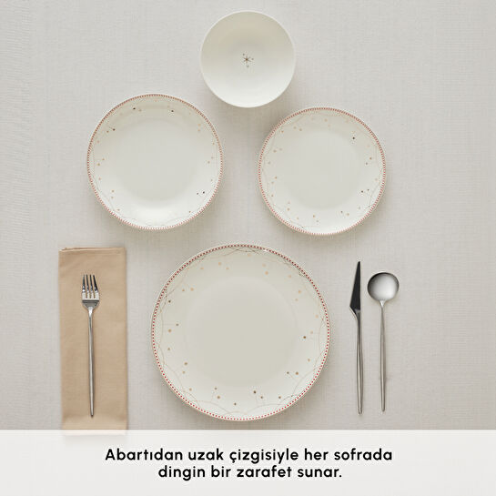 Karaca Elegance Bone Festival 24 Parça 6 Kişilik Yemek Takımı