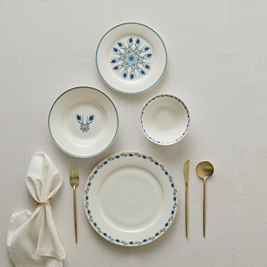 Karaca Forever Bone İznik 24 Parça 6 Kişilik Yemek Takımı