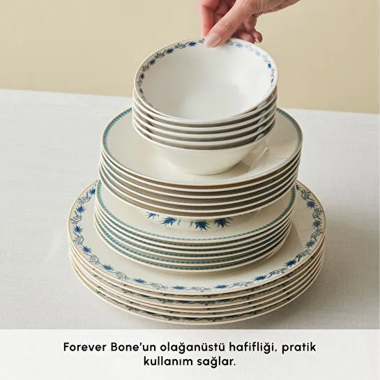 Karaca Forever Bone İznik 24 Parça 6 Kişilik Yemek Takımı