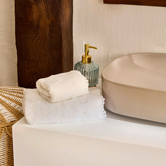 Karaca Home Artisan Cluster %100 Pamuk El Havlusu Ekru 30x50 cm