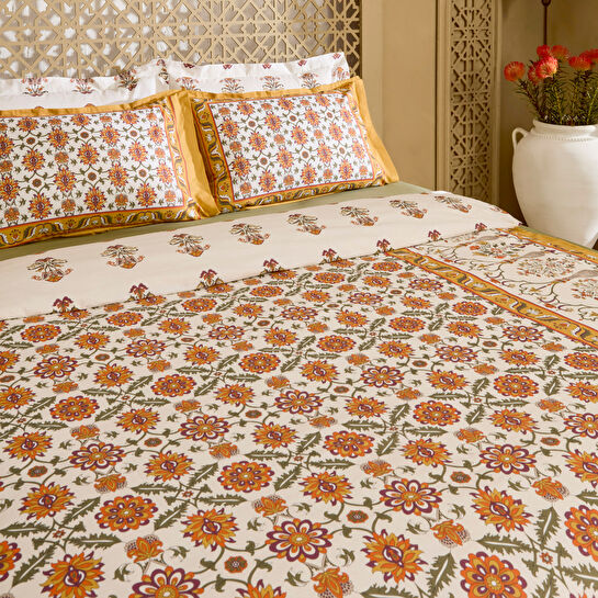 Karaca Home Zahara Çift Kişilik Nevresım Takımı Hardal