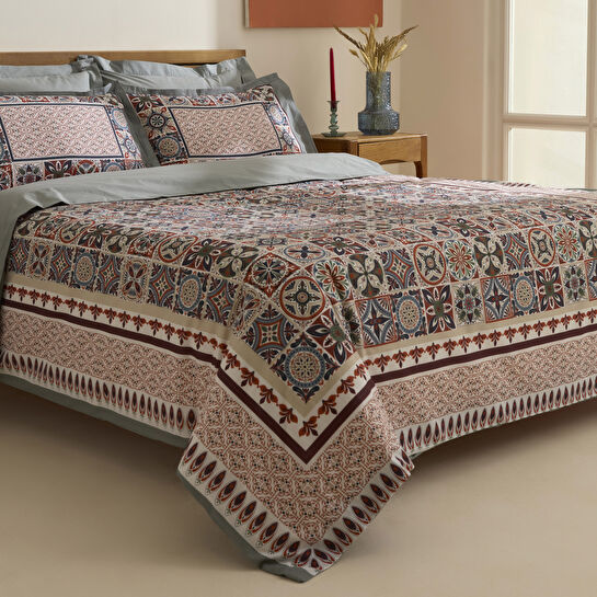 Karaca Home Tessera %100 Pamuk Çift Kişilik Nevresim Takımı Mint