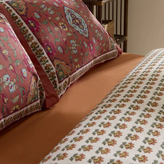 Karaca Home Pueblo %100 Pamuk Çift Kişilik Nevresim Takımı Kiremit