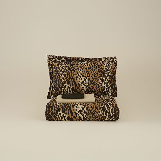 Karaca Home Leovina %100 Pamuk Çift Kişilik Saten Nevresim Takımı Kahverengi