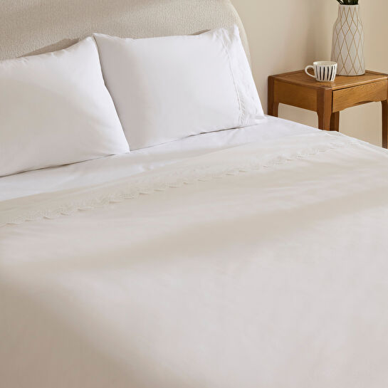 Karaca Home Ovelın Çift Kişilik Nevresim Takımı Beyaz