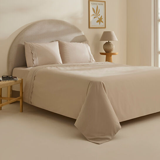 Karaca Home Ovelin Çift Kişilik Nevresim Takımı Bej