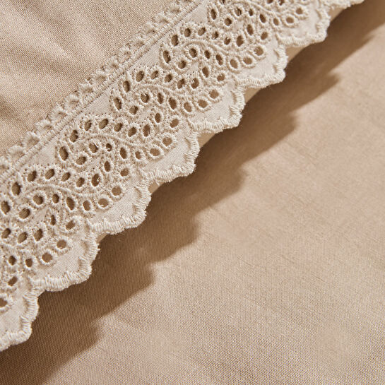 Karaca Home Lenmor %100 Pamuk Çift Kişilik Nevresim Takımı Bej