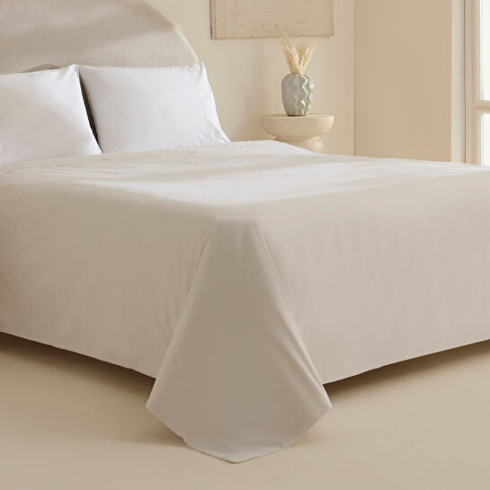 Karaca Home Delvyn %100 Pamuk Çift Kişilik Nevresim Takımı Beyaz