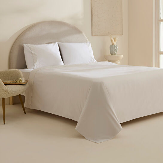 Karaca Home Delvyn %100 Pamuk Çift Kişilik Nevresim Takımı Beyaz