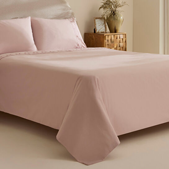 Karaca Home Delvyn %100 Pamuk Çift Kişilik Nevresim Takımı Pudra