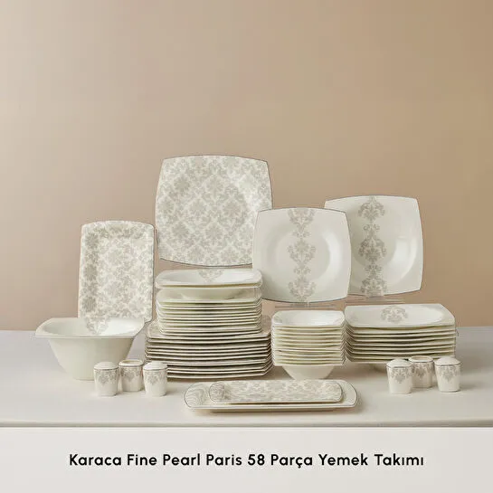 Karaca Fine Pearl Paris 58 Parça 12 Kişilik Yemek Takımı