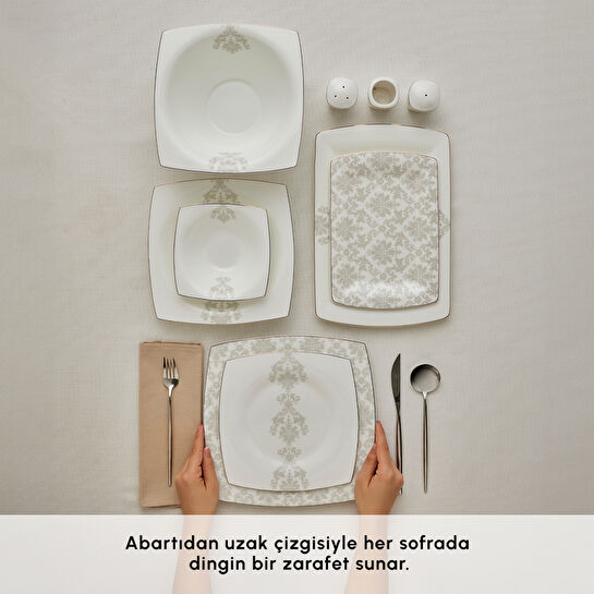 Karaca Fine Pearl Paris 58 Parça 12 Kişilik Yemek Takımı