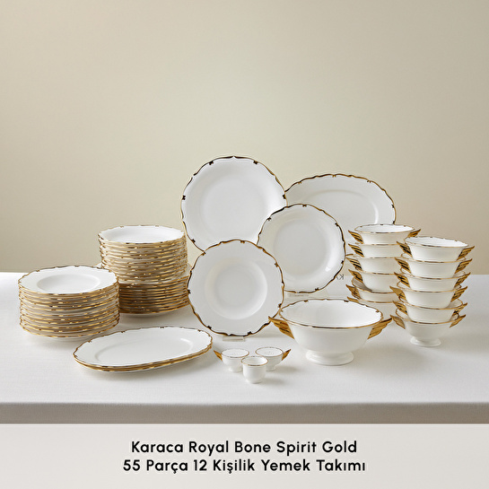 Karaca Royal Bone Spirit 55 Parça 12 Kişilik Yemek Takımı