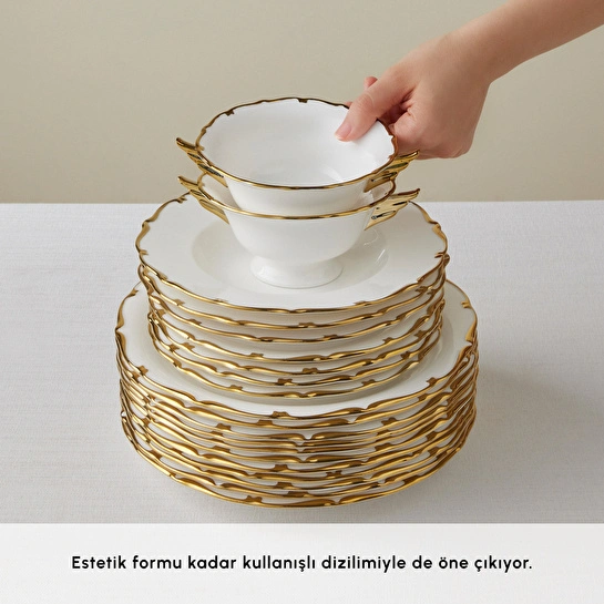 Karaca Royal Bone Spirit 55 Parça 12 Kişilik Yemek Takımı