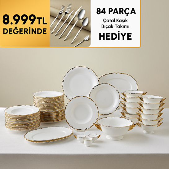 Karaca Royal Bone Spirit 55 Parça 12 Kişilik Yemek Takımı