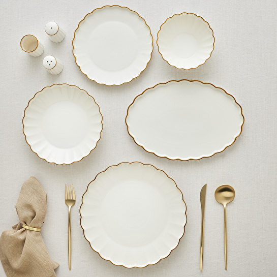 Karaca Stream Bone Oyster 53 Parça 12 Kişilik Yemek Takımı