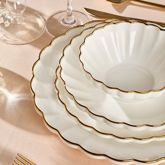 Karaca Stream Bone Oyster 53 Parça 12 Kişilik Yemek Takımı