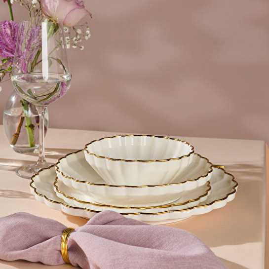 Karaca Stream Bone Oyster 53 Parça 12 Kişilik Yemek Takımı