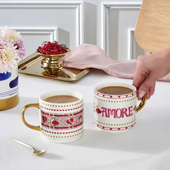 Karaca Lovemore 2 Kişilik Mug Kupa Seti 420 ml