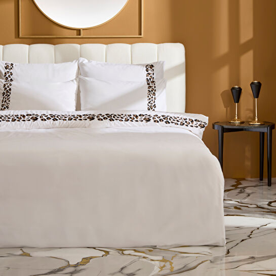 Karaca Home Furia %100 Pamuk Nakışlı Çift Kişilik Nevresim Takımı Beyaz