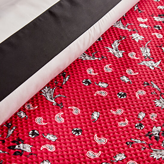 Karaca Home X 2Wins Rosso Notte Çift Kişilik Yatak Örtüsü Kırmızı