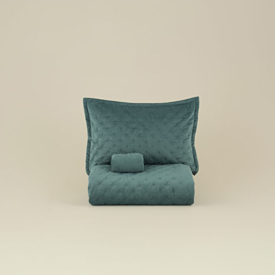 Karaca Home Granel Çift Kişilik Kadife Yatak Örtüsü Petrol