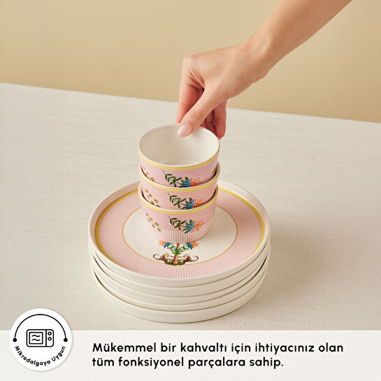 Karaca Stream Bone Floric 28 Parça 6 Kişilik Kahvaltı Seti